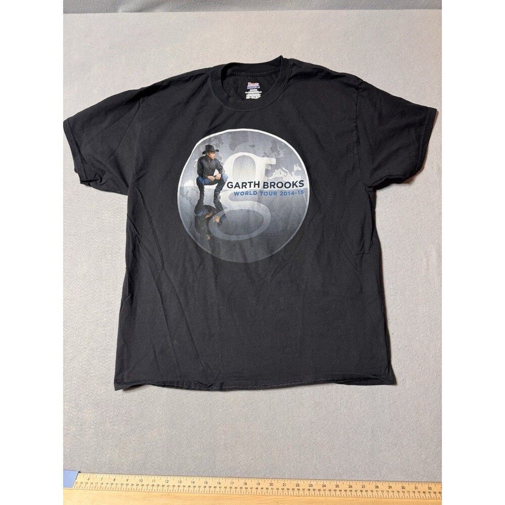 Garth Brooks Shirt Mens XL Black 2014-15 World Tour Double Sided Concert Dates